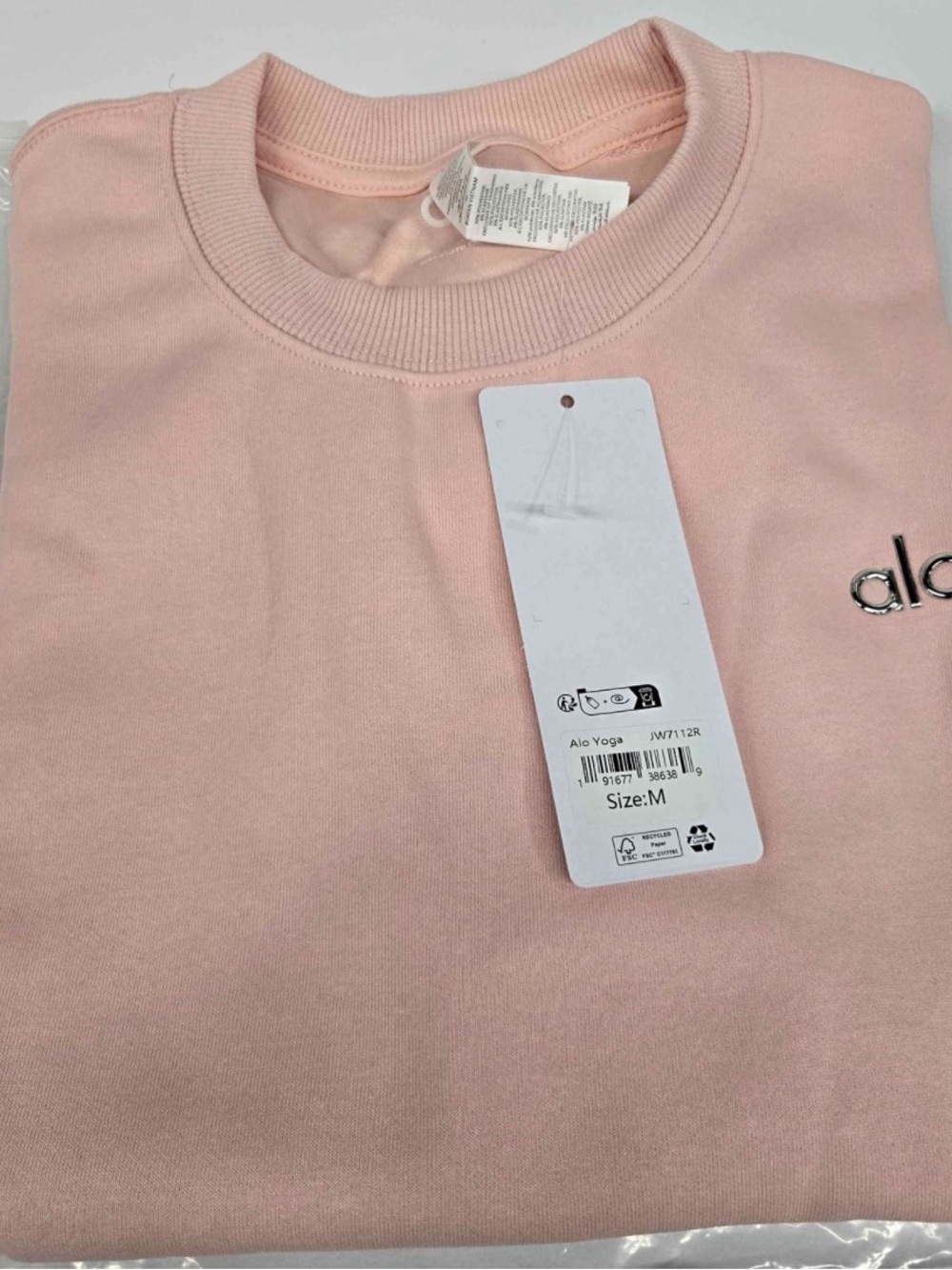 Alo yoga accolade crewneck -  Pink sweatshirt pull-over tee gym fitness - Picture 4 of 4
